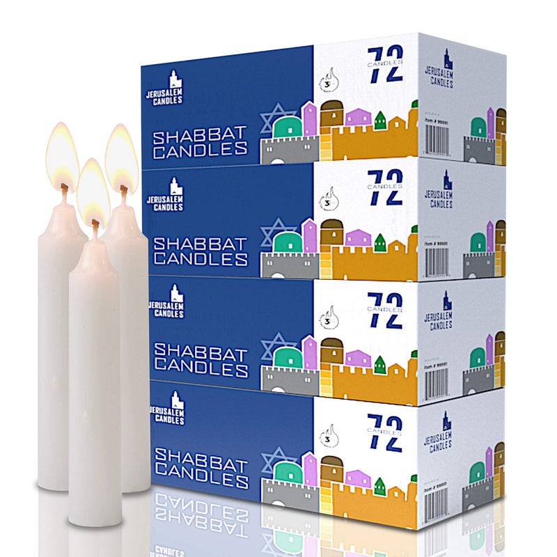 Jerusalem Candles Shabbat Candles - Traditional Shabbos Candles - 3 Hour - 1-Pack x 72 Count - Image 5